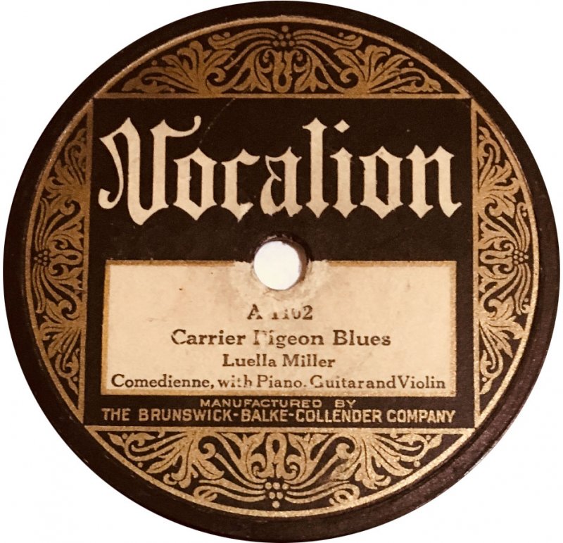 Carrier Pigeon Blues-Luella Miller Label Carrier Pigeon Blues Luella Miller