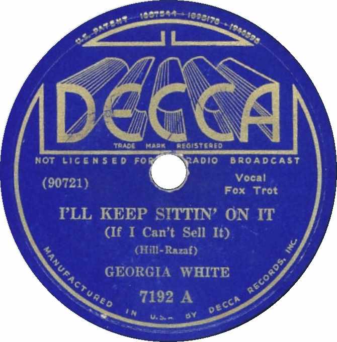 I'll Keep Sittin' On It Georgia White Label