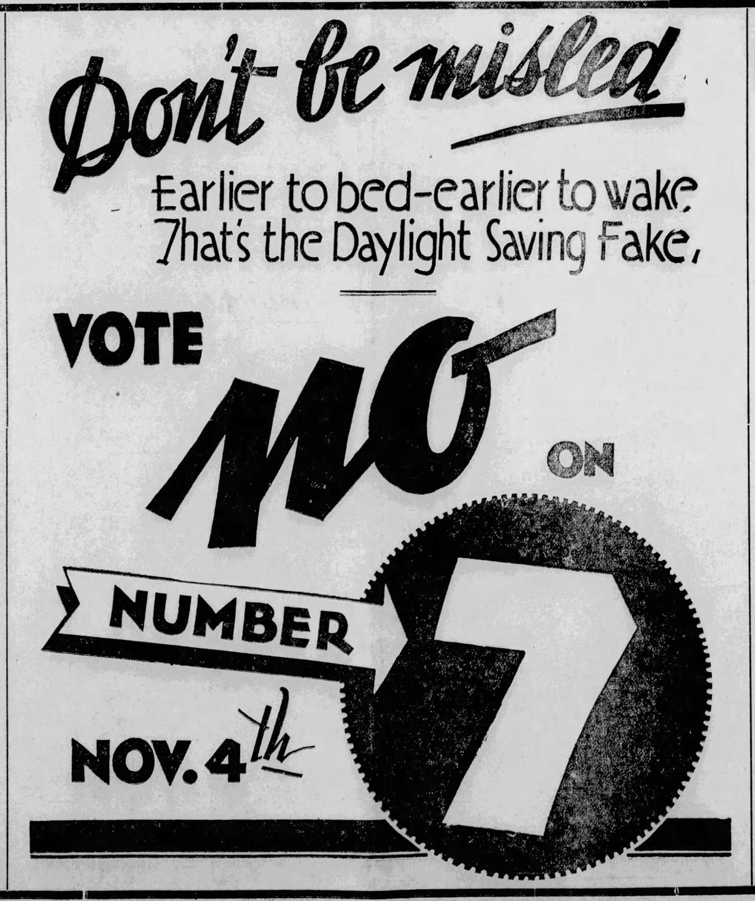 Daylight Saving Time Ad California Porp 7 1930