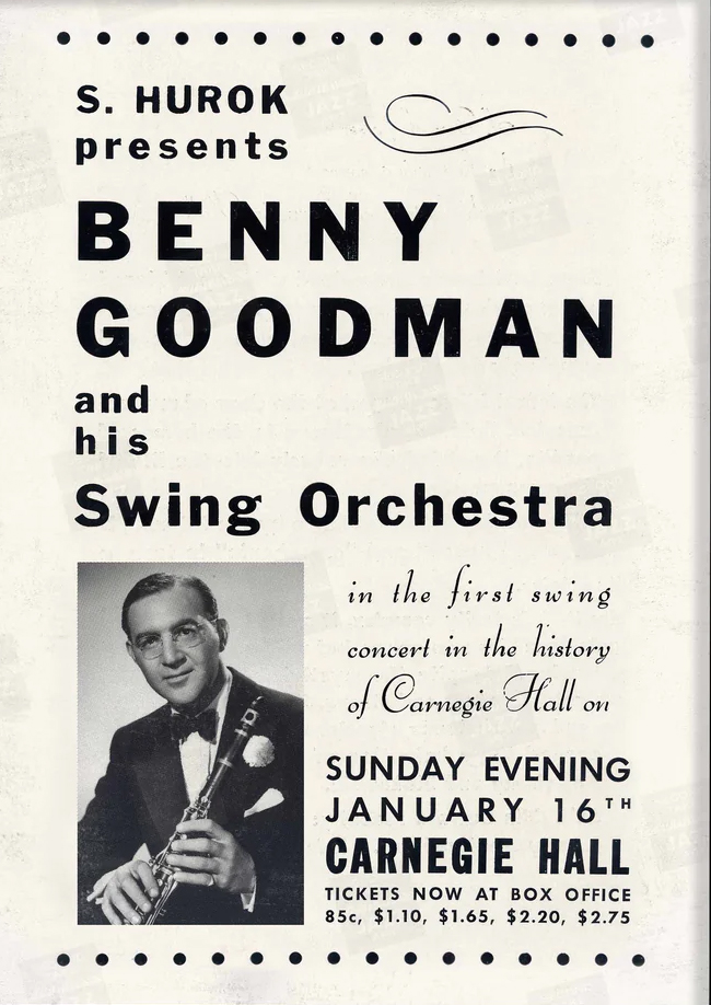 Benny Goodman Carnegie Hall Concert 1938 Poster